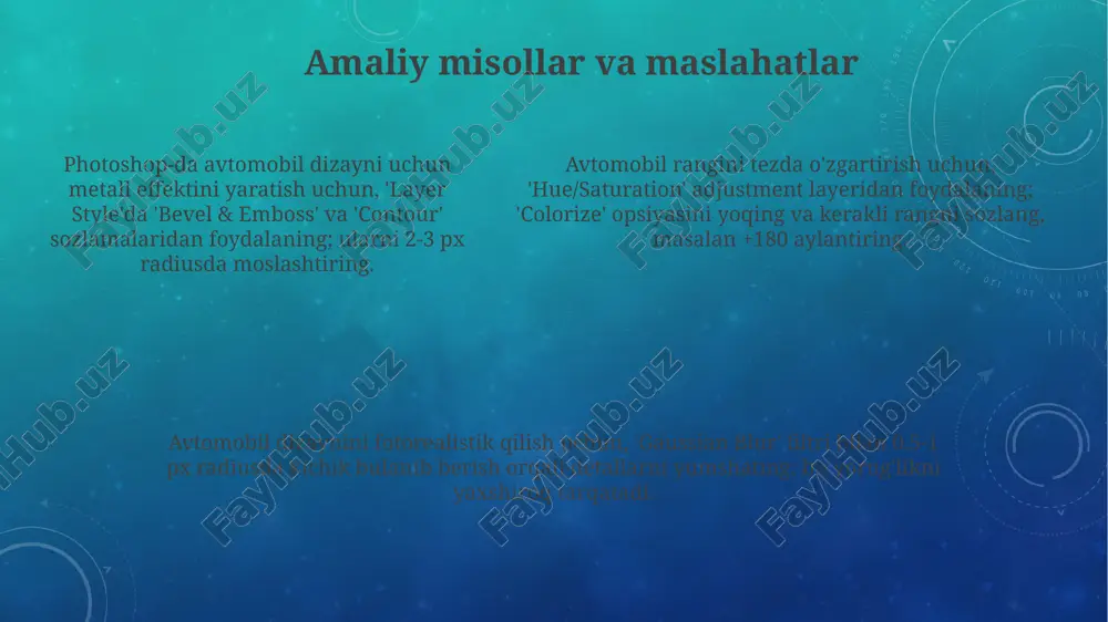 adobe photoshotda avtomobilga dizayn berish - Page 5