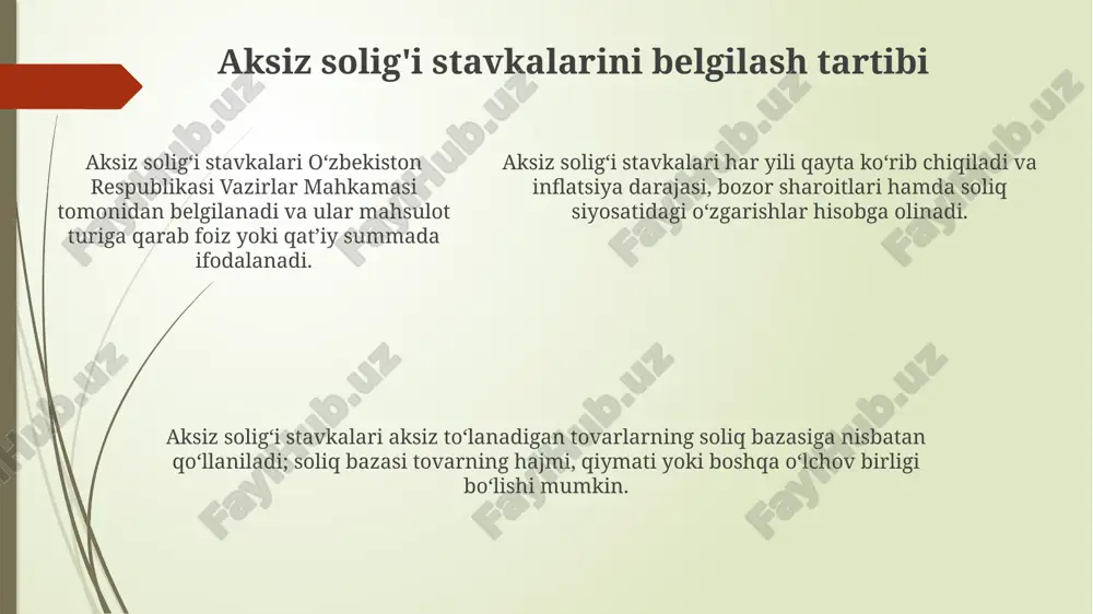 aksiz soligʻi stavkalari va belgilash mexanizmi - Page 5