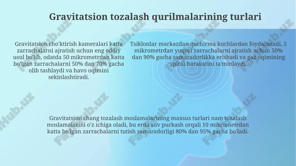 atmosfera havosini yirik chang zarralaridan gravitatsion usul bilan tozalash - Page 5