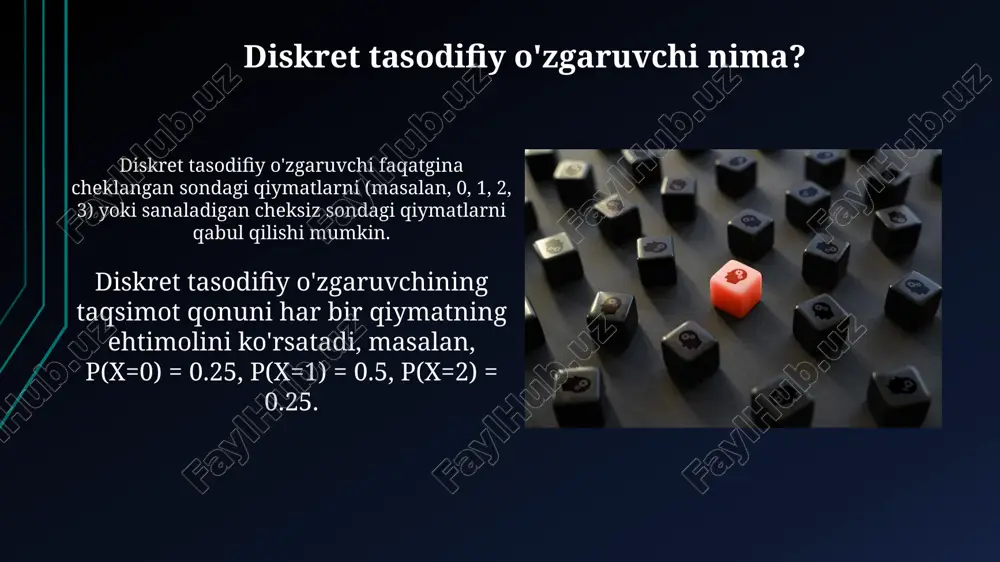 diskret tasodifiy miqdorning taqsimot qonuni - Page 5