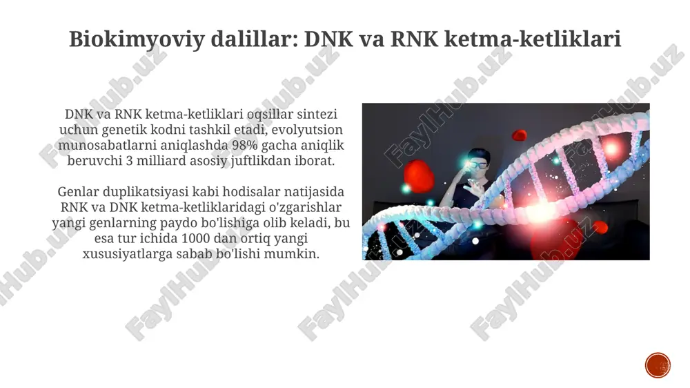 evolyutsion ta’limotning bioximyaviy usul, immunologik usul, evolyutsiyani modelashtirish usullari - Page 5