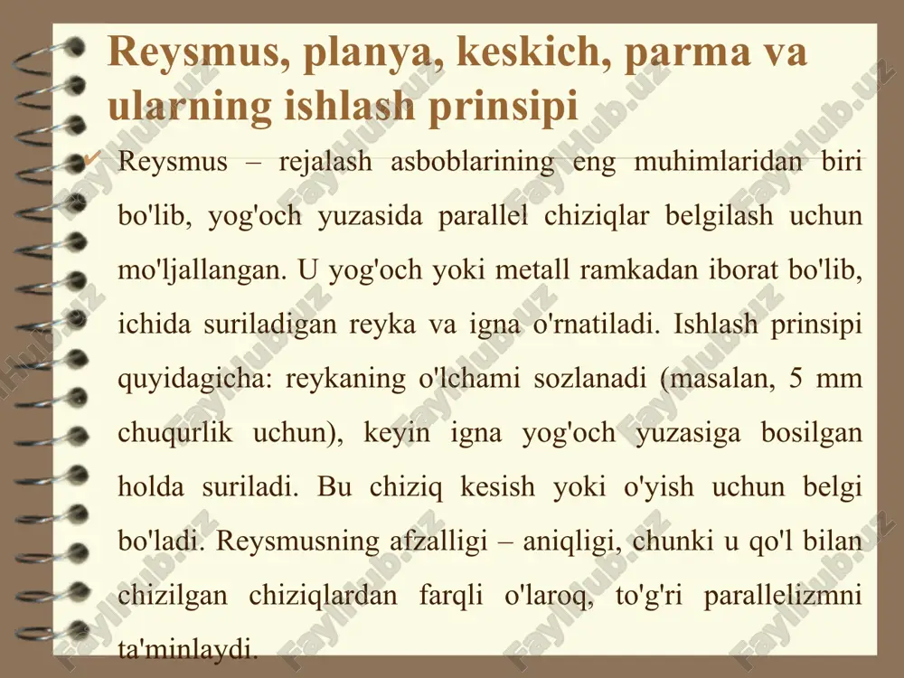duradgorlikda ishlatiladigan kontrol va rejala shasboblari - Page 5