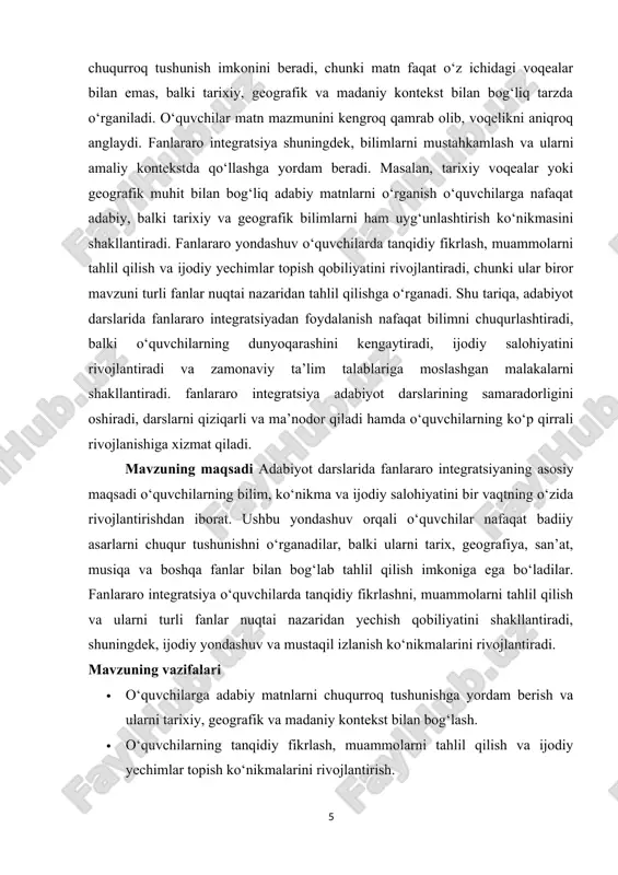 aro integratsiya tushunchasi zamonaviy ta’lim tizimining asosiy tamoyillaridan biriga aylandi. fanlararo integratsiya — bu turli o‘quv fanlari o‘rtasida mazmun, metod, tamoyil va maqsad jihatidan o‘zaro bog‘liqlikni ta’minlash, ularni yagona ilmiy-nazariy asosda uyg‘unlashtirish jarayonidir. boshqacha qilib aytganda, integratsiya deganda, fanlar o‘rtasidagi chegaralarni yumshatish, ularning o‘zaro aloqador jihatlarini aniqlash va bilimlarni yagona tizimda idrok etishga imkon beruvchi yondashuv tushuniladi. bu jarayon natijasida o‘quvchi yoki talaba dunyoni yaxlit holda anglash, hodisalar o‘rtasidagi sabab-oqibat bog‘liqliklarini tushunish, o‘z bilimini amaliyotda qo‘llay olish ko‘nikmasiga ega bo‘ladi. ta’limda integratsiya g‘oyasi tarixan yangi hodisa emas. ilm-fanning ilk rivojlanish davrlaridayoq tabiatshunoslik, falsafa, matematika va mantiq bir butun tizim sifatida o‘qitilgan. faqat keyinchalik fanlarning ixtisoslashuvi natijasida bilim sohalari bir-biridan ajralib bordi. hozir esa, aksincha, bu bilimlarni qayta birlashtirish, ularni amaliy hayotga tatbiq etish zarurati paydo bo‘ldi. chunki zamonaviy muammolar — ekologiya, energetika, texnologiya, sog‘liqni saqlash, iqtisodiyot va ta’lim sohalaridagi masalalar — birgina fan doirasida hal etilishi mumkin emas. ular kompleks …