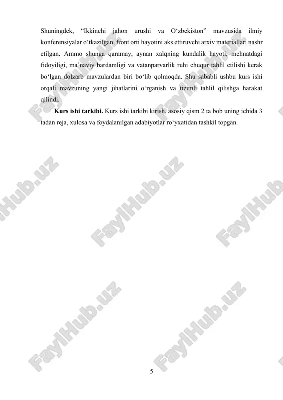 iyasi ishlab chiqarishni ko‘paytirish maqsadida 7 ta yirik va 30 ga yaqin kichik geslar qurildi. ayniqsa, o‘zbekistonning eng yirik gidroelektrostansiyasi bo‘lib qolgan farhod gesi qurilishi umumxalq qurilishga aylantirib, 10 oy ichida sirdaryo to‘silib, ges ishga tushirildi. salar, quyi bo‘zsuv, tovoqsoy, oqqovoq, oqtepa, qibray geslari ham muddatidan oldin qurilib ishga tushirildi. bu respublikada elektr energiyasi ishlab chiqarishni ko‘paytirdi. elektr energiyasi 1940 yilga qaraganda 1943 yilda 3,5 barovarga oshdi, 1945 yilda esa 1187 million kilovatt soatga ko‘paydi. respublikada ko‘mir, neft konlaridagi ish suratlarini ko‘paytirish, yangi konlarni ochish borasida ham samarali ishlar olib borildi. natijada 1945 yilga kelganda 1940 yildagiga nisbatan 30 marta ko‘proq, ya’ni 103 million tonna ko‘mir qazib olindi. urush yillarida respublikada “chuqurlangar”, “tolmozor”, “naymon”, “shahrixon-xo‘jaobod”,” janubiy olamushuk” va boshqa yangi neft konlari ishga tushirilishi bilan birga farg’ona vodiysida ishlab turgan “andijon”, “polvontosh”, “changartosh”, “ chimyon”, neft konlarida mahsulot ishlab chiqarishni ko‘paytirish tadbirlari natijasida respublikada neft ishlab chiqarish 4 marta ko‘paydi. …