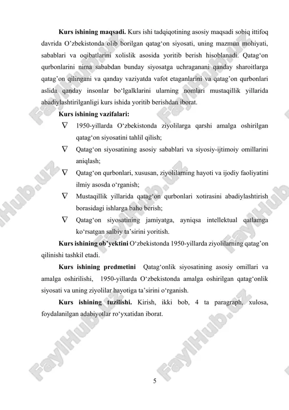 yuborishingizni so‘raymiz. agar kerak bo‘lsa, ancha keng vaj-sabablarini bayon etishimiz mumkin”[footnoteref:4] o‘zbekiston davlat milliy xavfsizlik xizmati arxivida saqlanayotgan hujjatlar orqali aniqlangan. unga ko‘ra, bu shaxslar mahalliy millat vakillariga nisbatan mustamlakachilik siyosatini, milliy kadrlarga bosim o‘tkazishni, ularni lavozimlardan siqib chiqarishni qattiq tanqid qilganlar. shuningdek, ular markazda ishlab chiqilgan siyosatni ko‘r-ko‘rona o‘zbekiston sharoitiga tadbiq etishga qarshi chiqqanlar. stalin davrida kompartiya markazlashgan tuzumni mustahkamlash jarayonida mahalliy mustaqillikni tan olmagan, siyosiy hayotda “sinfiy dushmanlar nazariyasi”ni asosiy tamoyil sifatida ilgari surgan. natijada har qanday mustaqil fikr yoki tanqid “aksilinqilobiy faoliyat”, “millatchilik” deb talqin qilinar edi. shu yo‘l bilan milliy kadrlar, ziyolilar, rahbar xodimlar ham “xalq dushmani” sifatida ta’qib ostiga olinib, qatag‘on siyosati boshlangan. [4: o‘zbekiston respublikasi milliy xavfsizlik xizmati arxivi, 1925-yil noyabr arizasi.] o‘zbekiston ssrda amalga oshirilgan barcha bedodliklar va ommaviy qatag‘onliklarga “sanoatlashtirish va jamoalash siyosatiga qarshi chiqish”, “millatchilik”, “panturkizm”, “panislomizm” kabi soxta ayblar asos qilib olindi. aynan shu siyosat tufayli 1930–1933-yillarda kamida 10 mingdan …