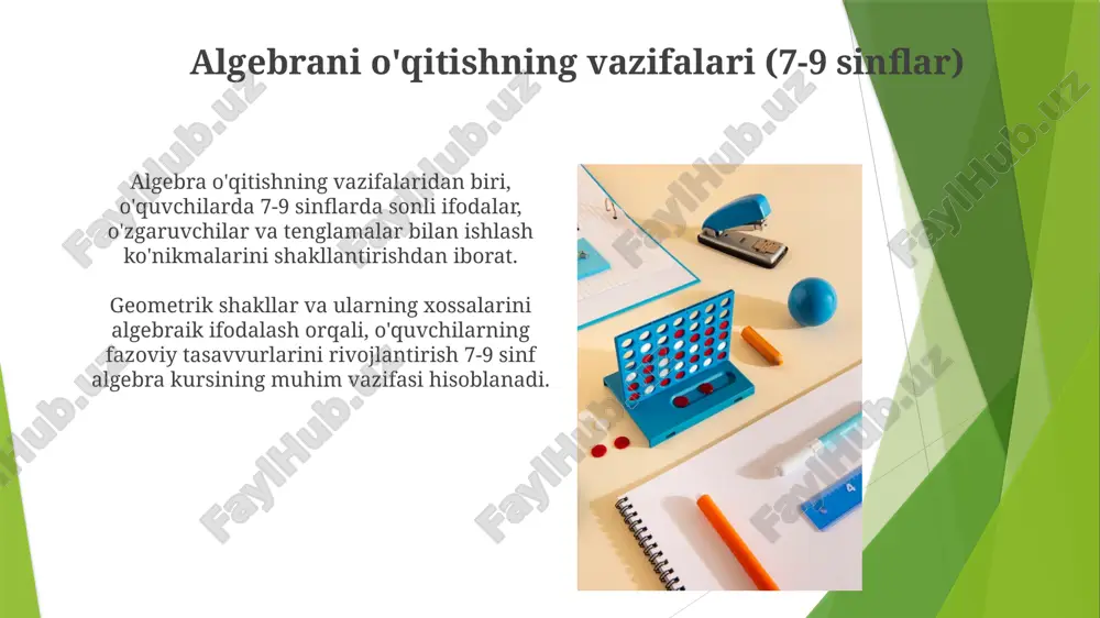 7-9 sinflarda algebra o'qitishning maqsadi, vazifasi va mazmuni - Page 5