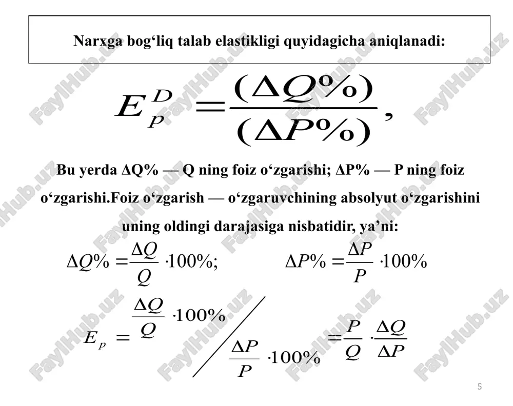 talab va taklif elastikligi. - Page 5