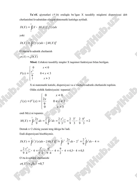 uzluksiz tasodifiy miqdorlar - Page 5