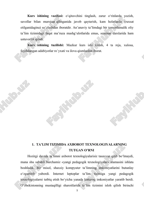 osligi insoniyat rivojlanishi nuqtai nazaridan ular deyarli insoniyat faoliyati barcha sohalariga kirib borishi, ulardan cheklanmagan joylar va maqsadlarda foydalanish mumkinligidan iborat. shu kabi axborot-kommunikasiya texnologiyalari uch yo‘nalishda ilgari bo‘lmagan juda katta samara bilan insoniyat rivojlanishi jarayonidagi to‘siqlarni yengib o‘tish imkon beradi: 1) bilimlarni egallash yo‘lidagi to‘siqlarni yengish. axborotlardan foydalanish natijasida ta’lim olish yo‘lidagi inson imkoniyatlarini shakllantirish uchun katta ahamiyatga ega. agar ta’lim kognitiv ko‘nikmalarini rivojlantirishga olib kelsa, axborotlar bilimlar to‘plash jarayonining mazmunli jihatini ta’minlash uchun kerak b’ladi. internet va «butun jahon tarmog‘i» barcha ijtimoiy qatlamdagi insonlar uchun birdek axborot izlash kanali bo‘lib xizmat qiladi. 2) ijtimoiy hayotda ishtirok etish yo‘lidagi to‘siqlarni yo‘qotadi. internet tarmog‘i orqali butun dunyo bilan aloqa qilish imkoniyati oxirgi yillarda ko‘plab global fuqarolik tashabbuslarini tarqatishga imkon berdi. misol uchun, ta’lim tizimida qayta aloqani ta’minlash harakati. 3) iqtisodiy imkoniyatlarini kengaytirish yo‘lidagi to‘siqlarni yo‘qotadi. axborot-kommunikatsiya texnologiyalar va ular bilan bog‘liq sohalar hamda ta’lim tizimi eng jadal rivojlanayotgan sektorlar hisoblanadi. …