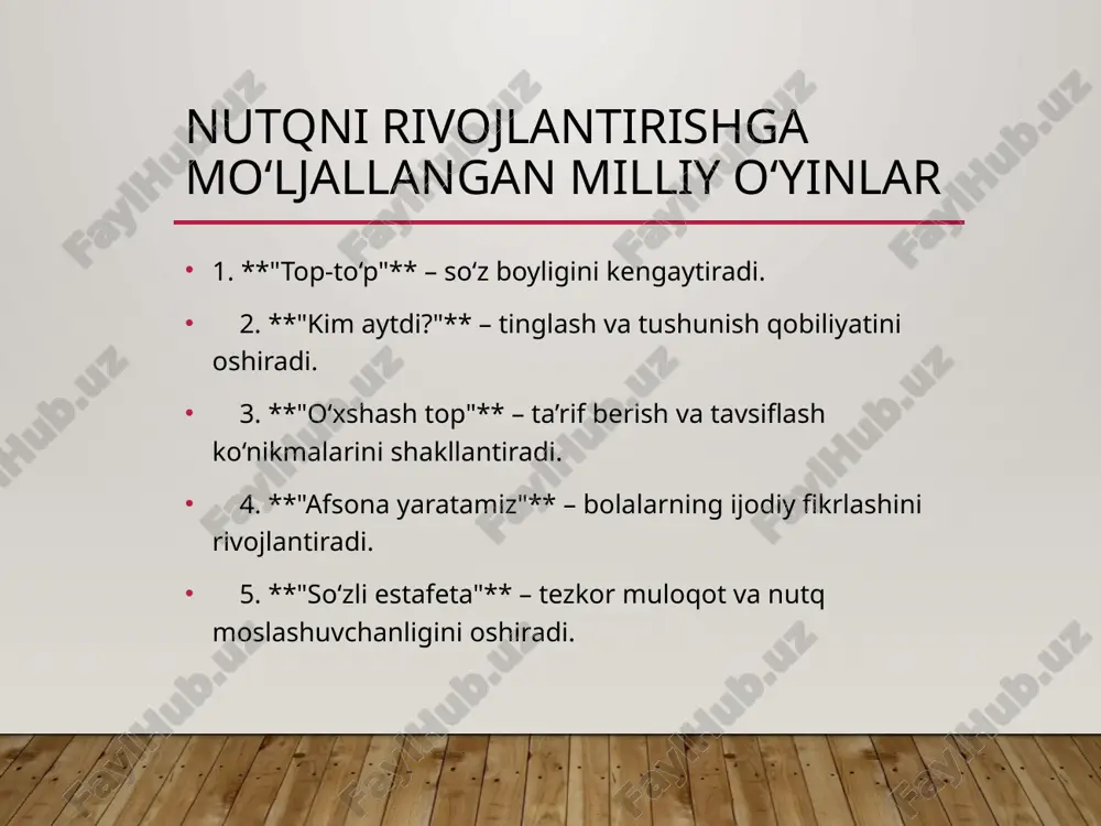 nutqni rivojlantiruvchi milliy va harakatli o‘yinlarni o‘rgatish - Page 5