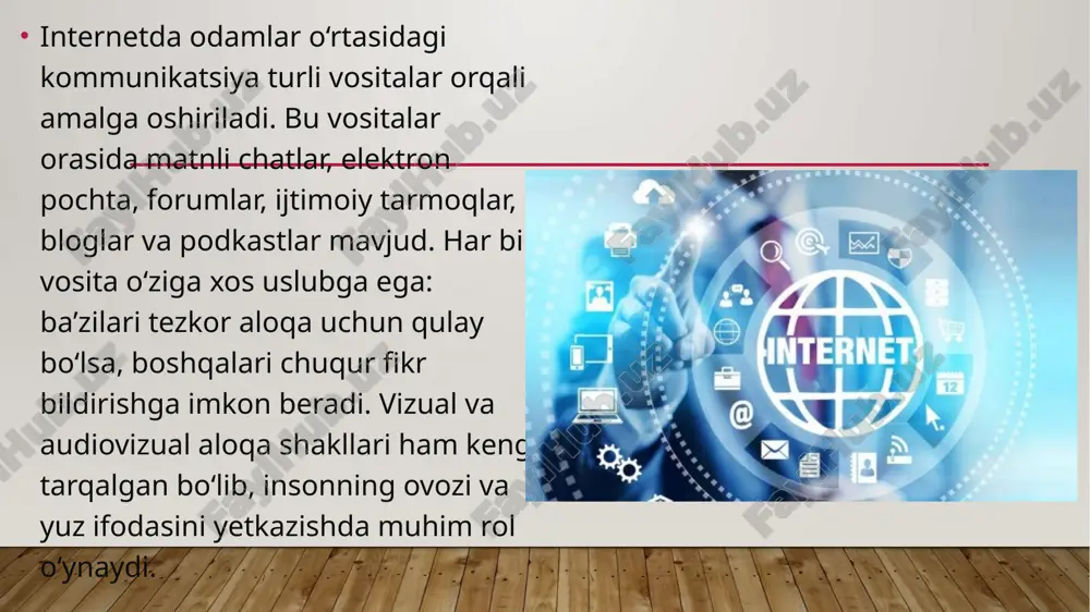internetdagi kommunikativ o’zaro ta’sirning asosiy turlari(virtual dunyo. bloglar. tvitlar. podkastlar - Page 5