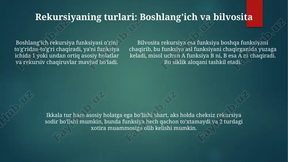 rekursiv algoritmlar va ularning qo'llanilishi - Page 5