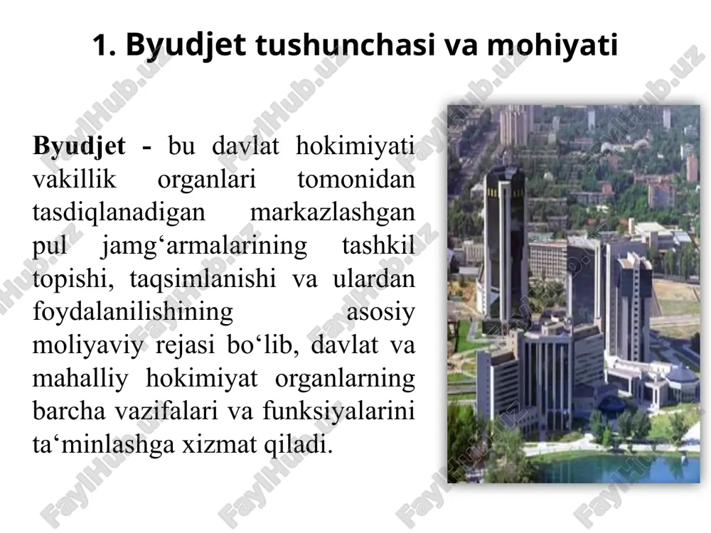 iqiladigan ishlar bo‘yicha davlat bojlari to‘lashdan o‘zbekiston respublikasi davlat budjetiga tushayotgan summalarning 40 foizi (2021-yil 1-oktabrdan boshlab esa — 5 foizi) miqdoridagi ajratmalar; - jinoiy, fuqarolik, ma’muriy, iqtisodiy va harbiy sudlar tomonidan ko‘rib chiqiladigan ishlar bo‘yicha jarimalar to‘lashdan o‘zbekiston respublikasi davlat budjetiga tushayotgan summalarning 40 foizi (2021-yil 1-oktabrdan boshlab esa — 5 foizi) miqdoridagi ajratmalar; - ijro ishi bo‘yicha o‘zbekiston respublikasi davlat budjetiga undirilgan summadan 40 foiz (2021-yil 1-oktabrdan boshlab esa — 5 foiz) miqdoridagi ajratmalar, qarzdorning mol-mulkini sotish hisobiga soliq qarzdorligini undirish bundan mustasno; - vaqtincha bo‘sh turgan mablag‘larni tijorat banklarining depozitlariga joylashtirishdan tushadigan daromadlar; - qonunchilik hujjatlarida taqiqlanmagan boshqa daromadlar. o‘zbekiston respublikasining qonuni 2017-yilning 1-sentabridan boshlab malaka darajalari, martaba darajalari va uzoq muddat xizmat qilganligi uchun sudyalar hamda sudlar va departament xodimlari lavozim maoshlariga ustama va har oylik qo‘shimcha haq to‘lash, sudlar va departamentning yordamchi xodimlarini ta’minlash, sudyalar hamda sudlar, o‘zbekiston respublikasi sudyalar oliy kengashi, departament va oliy …