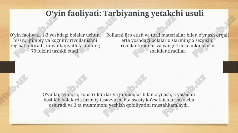 ilk yoshdagi bolalar tarbiyasini tashkil etish shakllari - Page 5