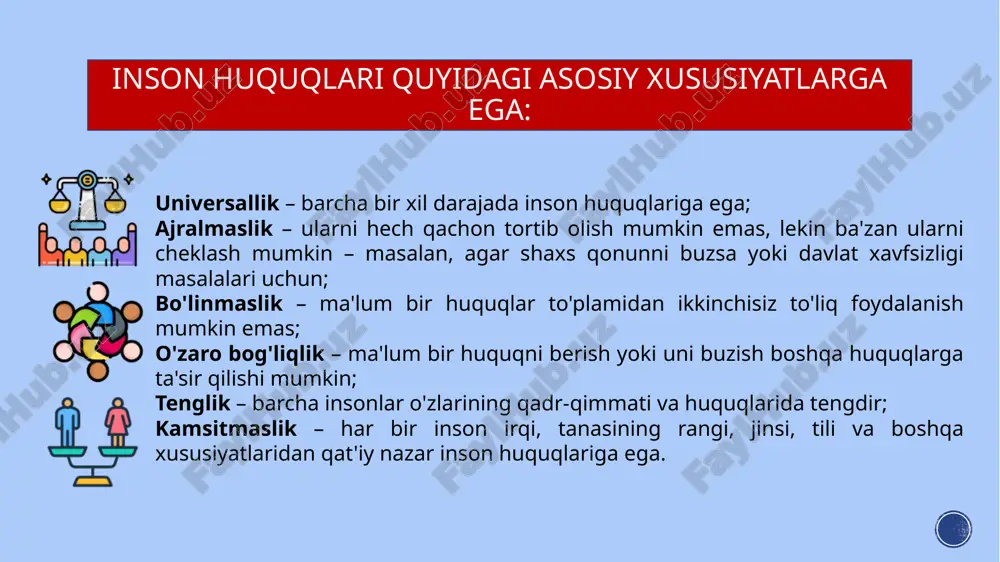 insonning huquq va erkinliklari mavzusida slayd - Page 5