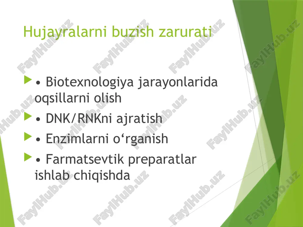 hujayralar devorini buzish usullari - Page 5