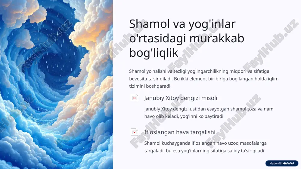 ob-havo elementlari, yog'inlar va shamollar tabiiy o'zgarishlarning sirli dunyosi - Page 5