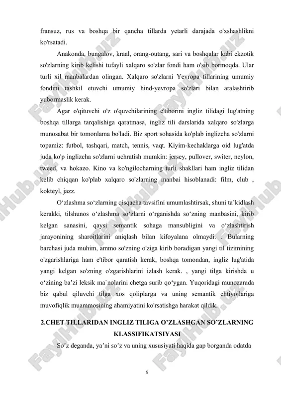 til lugʼat sostavidagi potentsional imkoniyat, lugʼat sostavining isteʼmoldagi vositalariga nisbatan miqdor jihatdan ustun' turadi. lugʼat sostavidagi bunday xususiyat undagi soʼz boyligidan nutqiy jarayonda tanlab, bemalol va erkin foydalanish imkonini tugʼdiradi. til lugʼat tarkibidagi mavjud vositalardan konkret nutqiy jarayonda, nutqiy uslublarda erkin, tailagai holda foydalanish oʼsha nutqiy shaklning leksik normalarini belgilaydi, shakllantiradi. tillarning uzoq muddatlik kontakti tufayli bir tildan ikkinchi tilga: 1) soʼzlar qabul qilinadi; 2) soʼzlar tarkibida soʼz yasovchi affikslar oʼzlashtiriladi; 3) ikki tilda oʼxshash tovushlar paydo boʼlishi mumkin; 4) sintaktik jihatdan bir tipli,oʼxshash siitaktik konstruktsiyalar tugiladi; 5) leksik, semantik gibrid tipli kalkalar yuzaga keladi; 6) soʼzlarning maʼnosida siljishlar (inklinatsiya) jarayonlari paydo boʼladi va boshqalar. demak, oʼzlashmalar tilning turli yaruslariga, sohalariga tegishli boʼlishi mumkin. shu tufayli soʼz oʼzlashtirish, oʼzlashma fonema, oʼzlashma morfema (oʼzlashma soʼz tarkibiga kiradi),oʼzlashma sintaktik struktura, oʼzlashma maʼno (semantik oʼzlashmalar) haqida gapirish mumkin. keyingi holat kalkalash bilan bogʼliq. oʼzlashtirish toʼliq maʼnoda soʼzga, lsksikaga aloqadordir. fonetik, morfologik oʼzlashmalar leksik …