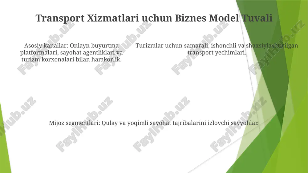 tadbirkorlik faoliyatini tashkil etish turizim sohasida transport xizmati sohasida - Page 5