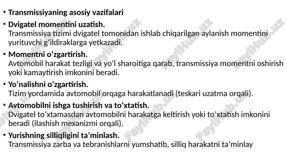 transmissiya tizimi va uning vazifalari - Page 5