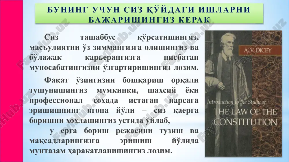 shqa tashkilotga yoki sohaga o'tishingiz kerakmi? qaysidir malaka va ko'nikmalarga erishishingiz zarurmi? karerangiz bilan bog'liq maqsadlarni belgilashda avvalgi mashg'ulotlarda o'zlashtirgan “smart” strategiyasidan foydalanishingiz zarur. 17 etiboringiz uchun raxmat! image1.jpeg image2.jpeg image3.jpeg image4.png image5.jpeg image6.jpeg image7.jpeg image8.jpeg image9.jpeg /docprops/thumbnail.jpeg