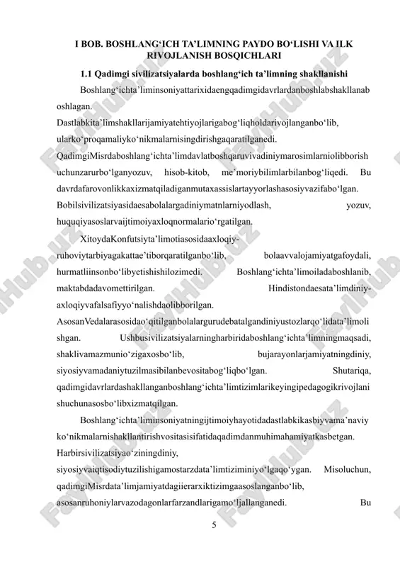 oliyatigatayyorlashniko‘zlagan. bolalarmixxatyozuvinio‘rganar, iqtisodiymuomalalarvahuquqiyasoslarbilantanisharedilar. ulargillavhalargayozuvyozishnimashqqilgan, buesayozmamadaniyatningrivojigaxizmatqilgan. bundayta’limjamiyatdaqonunustuvorliginita’minlash, yozmahujjatyuritishvadavlatboshqaruvisamaradorliginioshirishgayo‘naltirilgan. qadimgixitoydata’limaxloqiy-ruhiykamolotgakattae’tiborqaratgan. konfutsiylikta’limotiasosidainsonparvarlik, fidoyilik, ota-onagasadoqat, kattakichikkahurmatkabiqadriyatlarmaktabta’liminingasosiyyo‘nalishlarigaaylangan. o‘qituvchilarjamiyatdadoimohurmatbilanqaralgan, ularning mas’uliyatinafaqatbilimberish, balkiyoshlarnito‘g‘riyo‘lgayo‘naltirishdaniboratbo‘lgan. ta’limdasturlariqadimgimatnlar — klassikkitoblarniyodolish, ularnitahlilqilishvahayotgatatbiqetishasosidatuzilgan. hindistonningqadimgita’limtizimiesadiniy-falsafiyasoslargatayangan. vedalarasosidatuzilgano‘quvdasturlariruhiypoklik, intizomvahayotiydonoliknishakllantirishgaxizmatqilgan. bolalargurukulalardayashab, ustozlarirahbarligidakundalikhayotinita’limbilanbog‘labo‘tkazganlar. bu yerdao‘qituvchilarshunchakibilimberuvchiemas, balkihayotiyyo‘lko‘rsatuvchiruhiyustozsifatidaqadrlangan. ta’limsukunat, kontsentratsiyava o‘z ustidaishlashorqaliamalgaoshirilgan. antikdunyoda, ayniqsa, qadimgiyunonistondata’limningshakllanishio‘zigaxosbo‘lgan. yunonlarta’limniinsonruhiyvajismoniybarkamolliginita’minlovchivositasifatidako‘rishgan. musiqa, sport, falsafavasan’atasosiyo‘rinegallagan. maktablarorqaliemas, balkifaolhayot, munozaralar, ochiqnutqlarorqalita’limberilgan. bu jarayondasokrat, platon, aristotelkabifaylasuflarasosiyrolnio‘ynagan. ularningta’limgaoidqarashlarimingyillardavomidajahonpedagogikasigata’sirko‘rsatgan. rimdaesata’limamaliymaqsadlargaxizmatqilganbo‘lib, davlatboshqaruvi, huquqshunoslik, ritorikavasiyosiynutqsohalaridabilimberishgayo‘naltirilgan. rimliklarta’limnijamiyatniboshqarishuchunzarurvositadebbilganlarvabuboradao‘qituvchilarningrolikuchlibo‘lgan. qadimgisivilizat
