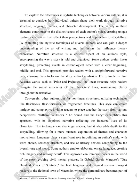 g stylistic techniques. authors often explore similar themes, but their approach can differ significantly. for instance, both george orwell and aldous huxley examine dystopian societies in their works, yet their styles are distinct. orwell's "1984" uses stark, oppressive language to depict a totalitarian regime, emphasizing surveillance and control. the bleak tone reinforces the sense of despair and hopelessness within the narrative. on the other hand, huxley's "brave new world" employs a more satirical and detached style, using irony to critique the dehumanization brought about by technology and social conditioning. while both authors explore the dangers of totalitarianism, their differing stylistic approaches offer unique insights into the themes they examine. character development is another area where authors' stylistic techniques diverge. some writers focus on detailed character exploration, allowing readers to understand their motivations, backgrounds, and internal conflicts. this deep dive into character psychology can create complex, multi-dimensional figures that resonate with …