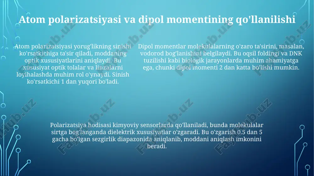atom polarizatsiyasi va dipol momenti - Page 5