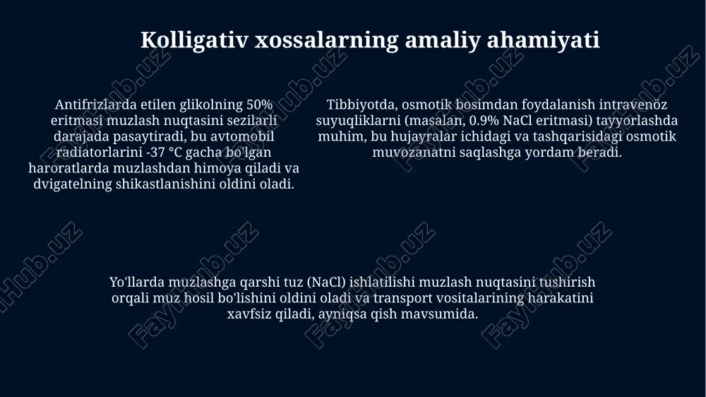 eritmalarning kollegativ hossalari - Page 5