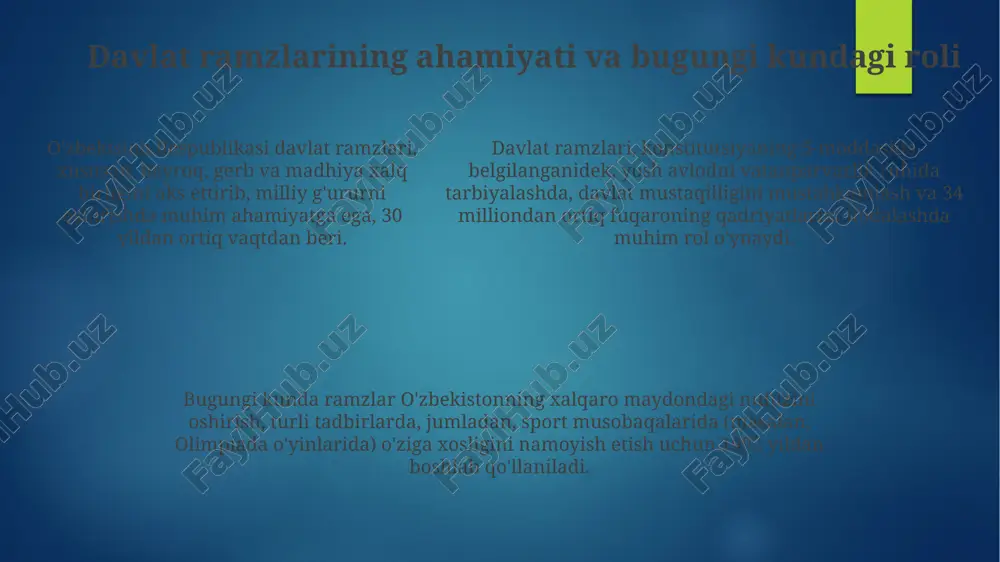 o'zbekiston respublikasi davlat ramzlari: umumiy ma'lumot - Page 5