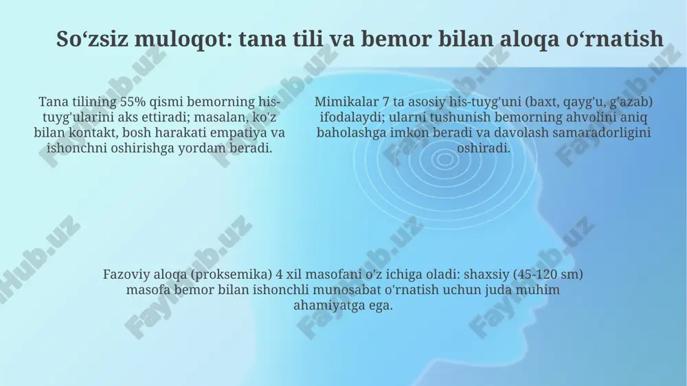 patsient bilan verbal va novebeal muloqot koʻnikmalari - Page 5