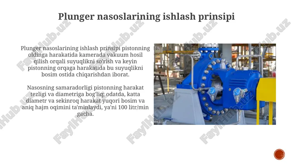 plunjerli nasoslar tuzilishi va ishlashi,qoʻllanilish sohalari - Page 5