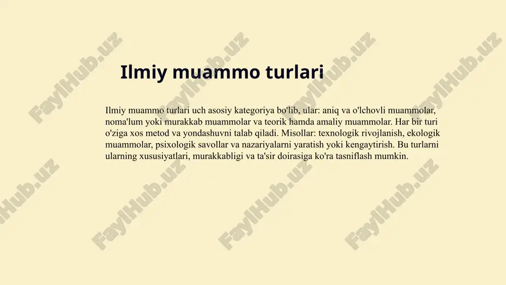 yatlarni hal qilish strategiyalari va metodologiyalari. o‘zbekiston matbuoti, 2021. 4. toshkent shahar innovatsion rivojlanish markazi. ilmiy muammo va innovatsiya aloqalari. toshkent, 2022. 5. ismoilov m. ilmiy muammo va vaziyatni baholash metodlari. o‘zbekiston respublikasi fanlar akademiyasi, 2018. e'tiboringiz uchun rahmat! designed by slides carnival image1.png image2.png image13.jpg image14.jpg image4.png image8.png image9.png image10.png image11.png image5.png image6.png image7.png image12.png