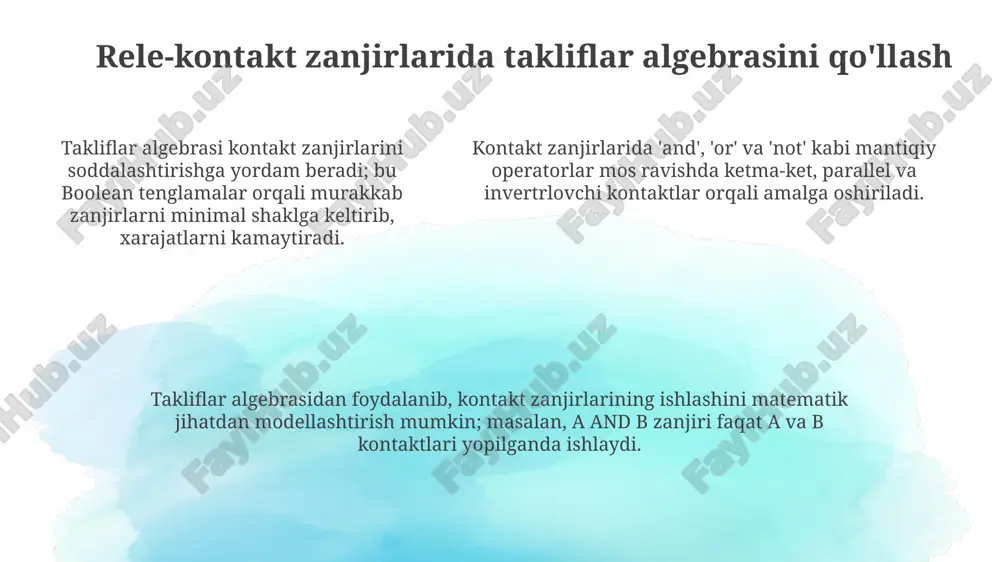 takliflar algebrasining qo'llanilishi - Page 5
