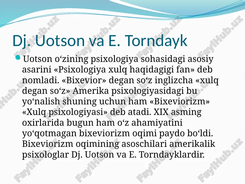 tushunarli bo‘lgan narsalar ongsizlikni psixoanalitik tadqiq qilish natijasida yangi ma’no kasb etishi mumkin. bir qarashda tushunarsiz va ma’nosiz bo‘lgan «alomatlar», ularga ongsiz motivlar va niyatlar ifodasi sifatida qaralsa ma’no kasb etadi psixoanaliz z. freyd aytishicha, (yashirin yoki xavotirli) seksual mayllar ma’nisiz ko‘rinadigan simptomlar yoki tushga aylanishi mumkin. z. freyd fikricha, emotsional kechinmalarni psixikaning xotira yetib bora olmaydigan qismlariga siqib chiqarish mexanizmlari mavjud. namoyon bo‘lishi jihatidan almashtirilgan kechinmalar travma bo‘ladi (travma o‘zbek tilida «uaga» ma’nosini bildiradi). travmaning kelib chiqishi oxir-oqibat ilk bolalikgacha tekshirilishi mumkin. muhokamaning o‘ziga xos (erkin assotsiatsiyalar) usulidan foydalanib, bemor va psixoanalitik travmaning ildizlarini aniqlashadi. demak, psixoanalizning terapevtik maqsadi ong osti va siqib chiqarilgan axborotni qayta tiklash va uni ego tassarrufiga uzatishdan iborat. ongosti (podsoznaniye)ni turli usullar bilan o‘rganish mumkin. jumladan, ana shunday usullardan biri «erkin assotsiatsiyalar» bo‘lsa, ikkinchisi tush va yanglish harakat (ibora)lami chuqur germenevtik talqin qilishdir. z. freydning o‘zi tushlaming ta’biriga markaziy o‘rinni ajratgan edi. 4. k. …