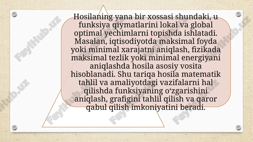 hosilaning funksiya grafigini yasashga tatbiqi. - Page 5