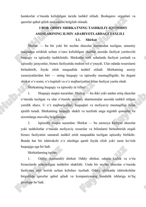 tarqalgan shirkat shaklidir. bu turdagi shirkatda kapital aksiyalar orqali taqsimlanadi, va aksiyadorlar o‘z ulushiga qarab foyda olishadi. shirkatning tashkil etilishining asosiy bosqichlari: 1. shartnoma tuzish: shirkatni tashkil etishda birinchi bosqich — hamkorlar o‘rtasida shartnoma tuzishdir. ushbu shartnomada shirkatning maqsadlari, faoliyat yo‘nalishlari, foyda va zarar taqsimoti, hamkorlarning huquq va majburiyatlari aniq belgilanadi. 2. kapitalni shakllantirish: shirkatning boshlang‘ich sarmoyasi (kapitali) ishtirokchilar tomonidan kiritiladi. bu kapital shirkatning faoliyatini boshlash uchun zarur bo‘lgan moliyaviy resurslarni ta’minlaydi. 3. ro‘yxatdan o‘tish: shirkat yuridik shaxs sifatida davlat organlari tomonidan ro‘yxatga olinadi. bu bosqichda shirkatning huquqiy maqomi tasdiqlanadi va u faoliyatni qonuniy tarzda yurita boshlaydi. 4. boshqaruv tizimi: shirkatning faoliyatini boshqarish tizimi hamkorlar o‘rtasida kelishilgan tarzda tashkil etiladi. boshqaruv organlari va qarorlar qabul qilish mexanizmi belgilab olinadi. shirkatning iqtisodiy jihatlari: 1. kapital va resurslar: shirkat faoliyatini boshlash uchun kapital va boshqa resurslar (ishchi kuchi, texnologiya, jihozlar va h.k.) talab qilinadi. kapital kiritishning miqdori va usullari shirkatni tashkil etishning …