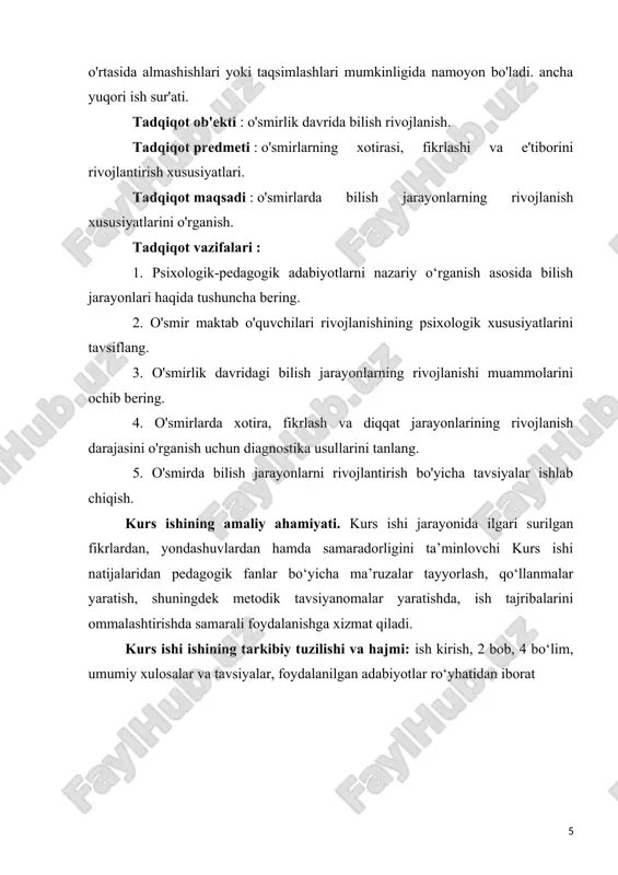 ga asoslanadi. bu insonning atrofidagi dunyo va o'zi haqida bilimga ega bo'lishini ta'minlaydigan turli darajadagi murakkablikdagi bilish aqliy jarayonlar. bilish jarayonlarning normal ishlashi insonning ta'lim va kasbiy faoliyatining samaradorligiga katta hissa qo'shadi. ushbu jarayonlarning har biri o'ziga xos xususiyatlarga va o'ziga xos tashkilotga ega va dunyoning ichki bog'langan, dinamik, lekin ayni paytda yaxlit manzarasini shakllantirishga o'ziga xos hissa qo'shadi. aqliy bilish jarayonlar o'zaro bog'liq: agar xotira bo'lmaganida, tasvir va tasavvur ham bo'lmaydi. axborotni tushunish uni eslab qolishga yordam beradi. diqqat bilish jarayonlarga kiritilib, ularning samaradorligini oshiradi: hislar aniqroq bo'ladi, idrok aniqroq bo'ladi, xotira va fikrlash yaxshilanadi. fikrlash va nutq bir-biri bilan chambarchas bog'liq. kontseptsiya so'z tufayli mavjud. fikrning og'zaki shakllantirilishi uni markazlashtiradi va aniqlaydi. fikrlash va nutq sezgilar, idrok etish, xotira va boshqa jarayonlar oqimiga ta'sir qiladi bir vaqtning o'zida sodir bo'ladigan bu jarayonlar biz uchun shunchalik silliq va sezilmas tarzda bir-biri bilan o'zaro ta'sir qiladiki, biz har qanday vaqtda …