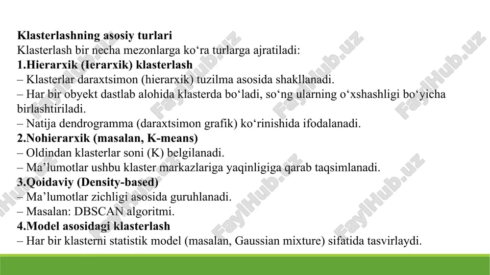 klasterlash masalasini yechish va modellarni baholash va tanlash - Page 5