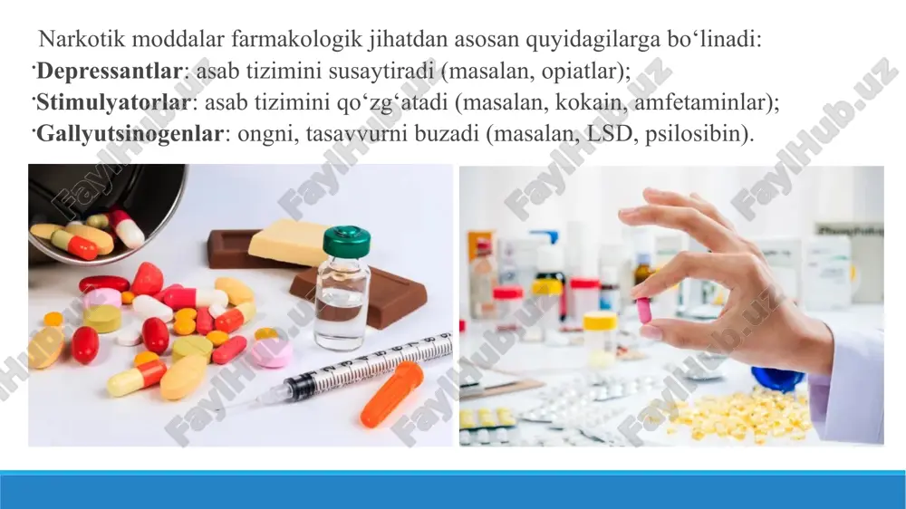 asoslangan tahlil usuli. har bir modda o‘ziga xos spektrga ega bo‘lib, bu uning mavjudligini ko‘rsatadi. afzalliklari: kichik miqdorlar bilan ham tahlil qilish mumkin. ba’zi hollarda narkotik turini identifikatsiya qilish mumkin. qayta-qayta ishlatish mumkin bo‘lgan oddiy uskunalar bilan ishlaydi. kamchiliklari: tahlil sezuvchanligi pastroq. toza, ajratilgan modda kerak bo‘ladi. asosiy narkotik moddani aniqlash uchun avval ekstraksiya qilinadi. elektrokimyoviy usullar. narkotik moddalar elektrod yuzasida redoks reaksiyalar (oksidlanish–qaytarilish) orqali aniqlanadi. voltammetriya, amperometriya, potensiometriya kabi usullar mavjud. afzalliklari: sezuvchanligi yuqori. ba’zan real vaqtda aniqlash mumkin. portativ qurilmalar orqali qo‘llash mumkin. kamchiliklari: har bir narkotik modda uchun alohida sozlash zarur. elektrodlar muntazam tozalanishi kerak. kam ishlatiladigan texnika, ko‘proq ilmiy izlanishlar doirasida. biotahlil (biosensorlar). yangi avlod texnologiyalar bo‘lib, tirik hujayralar yoki biomolekulalar (masalan, dnk, ferment) bilan bog‘langan sensorlar narkotik moddalarga sezgirlik ko‘rsatadi. afzalliklari: yuqori sezuvchanlik. harakatchan (portativ) bo‘lishi mumkin. qon, siydik, tupukda real vaqtli tahlil qilish imkoniyati bor. kamchiliklari: yangi texnologiya, keng joriy qilinmagan. qurilmalar hali rivojlanish …