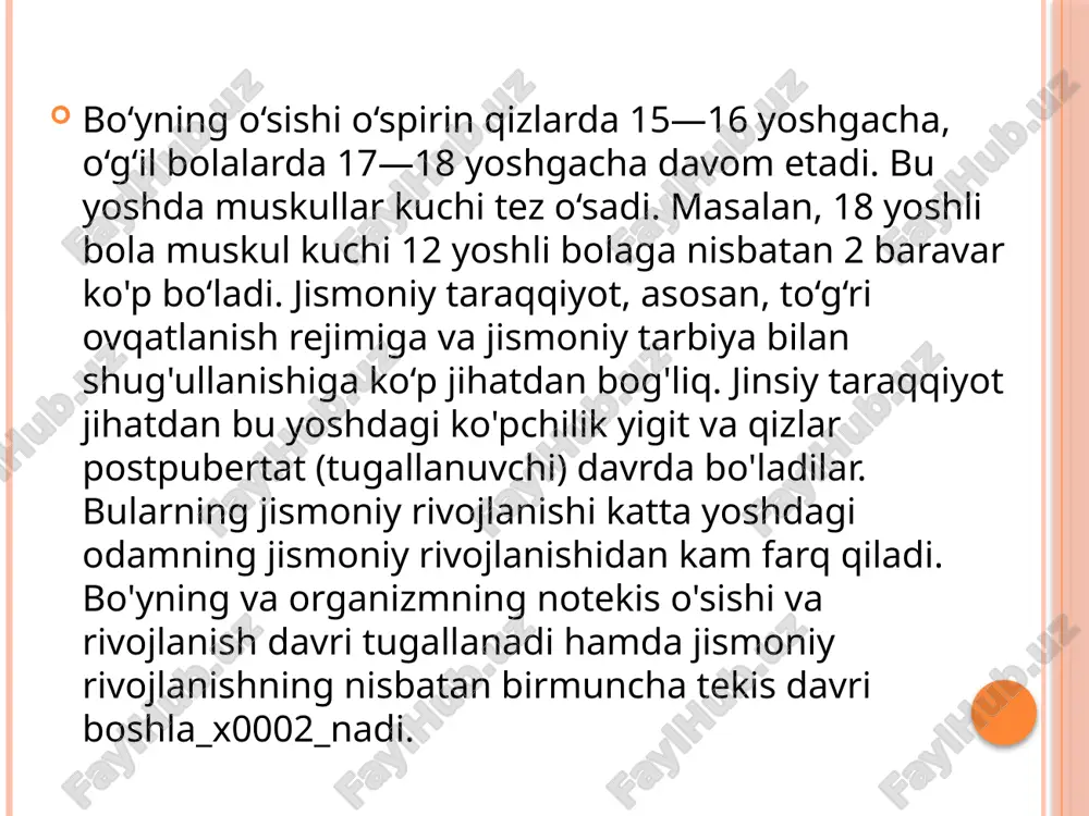 muloqotda eng ko‘p xavotirlanishlarini, ota-onalar bilan kamroq xavotirlanishlarini aniqlagan. kichik maktab yoshidagi bolalar tengdoshlari bilan kamroq, begona katta odamlar bilan muloqotda ko'proq xavotirlanishi ma’lum bolgan. 0 ‘smirlar bo‘lsa begona katta odamlar va o‘qituvchilar bilan kam_x0002_roq, ota-onalari va tengdoshlari bilan muloqotda ko‘proq xavotir_x0002_lanishi aniqlangan. ilk o‘spirinlar esa barcha sohadagi muloqotda eng yuqori xavotirlanish namoyon bolgan, ayniqsa ota-onalar va ular bogliq bolgan kattalar bilan muloqotda kuchli xavotirlanish namoyon bolgan 0 ‘smirlik davridagi dismorfofobiya — o‘z tanasi va tashqi ko‘rinishidan tashvishlanish ilk o‘spirinlik davri_x0002_da olib ketadi. ilk o‘spirinlarda namoyon boladigan xavotirlanish 393 belgilari bu yoshdagi maxsus qiyinchiliklarga reaksiya emas, balki ilgari olingan ruhiy jarohatlanishning keyin namoyon bo‘lishidir. ko‘pchilikda o‘smirlikdan ilk o‘spirinlikka o‘tishda mu_x0002_loqotchanlik va umumiy emotsional kayfiyat yaxshilanadi. ye.a.silinaning longityud tadqiqotlaridan ma’lum bo‘lishicha, u bolalarni 7 va 9-sinflarda kuzatib, o‘smirlarga nisbatan ilk o‘spirinlarda kamroq impulsivlik va emotsional qo‘zg‘aluvchan_x0002_lik, ko‘proq ekstravertlik va emotsional barqarorlik kuzatilishini aniqlagan ilk o’spirinlik davrida turmush haqidagi tasavvurlarni o’zlashtirishning afzalliklari …