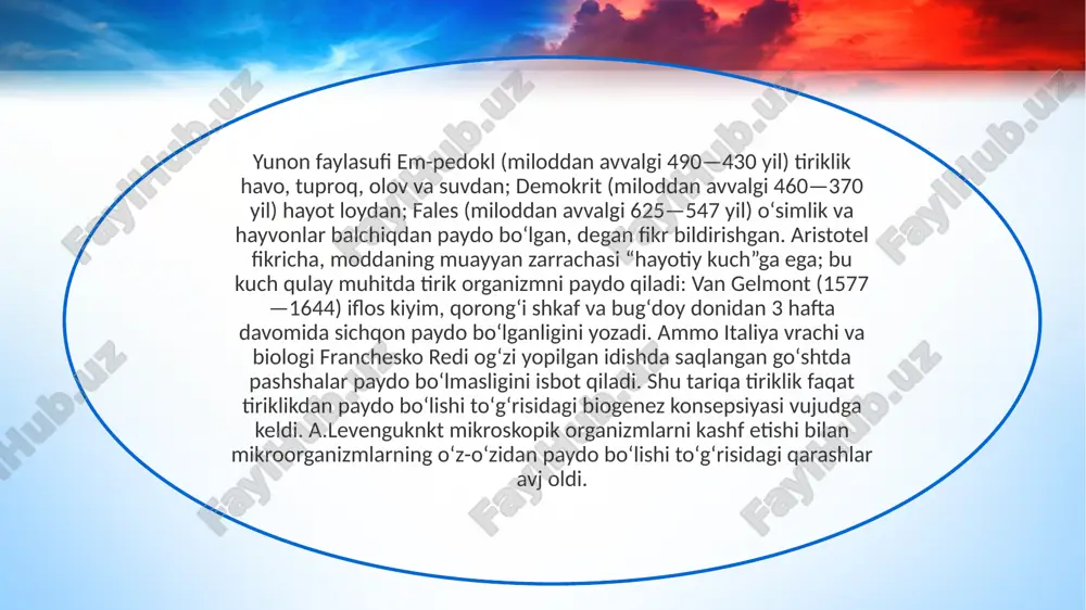 hayotning paydo bo’lishida hozirgi zamon qarashlari - Page 5