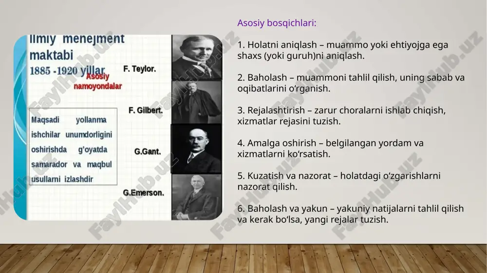 h va axborot tizimi yaratish: mijoz haqidagi barcha ma’lumotlar yagona tizimda saqlansin, faqat tegishli mutaxassislar foydalanishi mumkin. tavsiyalar: 1. mutaxassislar o‘rtasida hurmat va ishonch muhitini yaratish: bir soha vakillari boshqasining ishiga aralashmasligi, balki uni to‘ldirishi lozim. 2. psixolog va ijtimoiy ishchi o‘rtasida uzviy aloqa bo‘lishi: psixolog holatni tahlil qilib, ijtimoiy ishchiga individual yondashuv bo‘yicha maslahat beradi 3. malaka oshirish va bir-biring kasbini tushunishga xizmat qiluvchi treninglar tashkil etish: bu turli mutaxassislarning bir-birini to‘g‘ri tushunishiga yordam beradi. 4. mijozga ijobiy psixologik muhit yaratish uchun umumiy yondashuv ishlab chiqish: har bir xizmat ko‘rsatuvchi shaxs mijozga ijobiy ta’sir qiluvchi so‘z va harakatlarni uyg‘unlashtirgan bo‘lishi kerak. taklif va tavsiya 1. abdurahmonov q.x., mamatqulov i.yu. – “ijtimoiy ish asoslari”, toshkent, 2020 147–156-betlar 2. nasriddinova d. – “ijtimoiy ishda keys menejment texnologiyasi” (maqola)maqola o‘zining 2021-yilgi sonida (o‘zbekiston ijtimoiy ish jurnali) 3–5-betlarda chop etilgan. (elibrary.uz, ziyonet.uz) 3. malcolm payne – “modern social work theory”, 4th ed., 2014 …