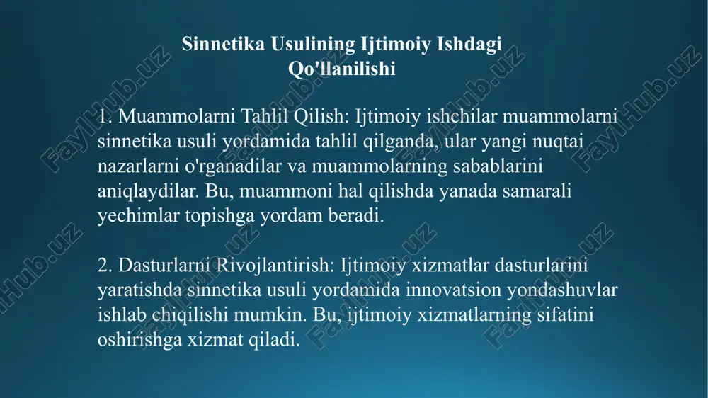 ijtimoiy ishda sifatiy metodlarda sinnetika usuli - Page 5