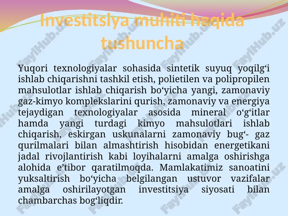 o’zbekiston davlatining investitsiya muhitini tahlili - Page 5