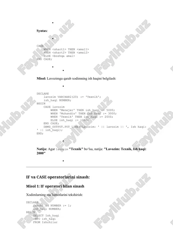 oracle databaseda ma’lumot turlari - Page 5