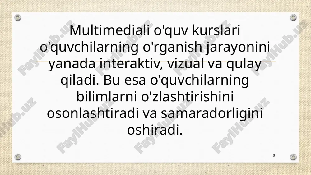 pedagogik dasturiy vositalar yordamida multimediali o'quv kurslarini yaratish - Page 5