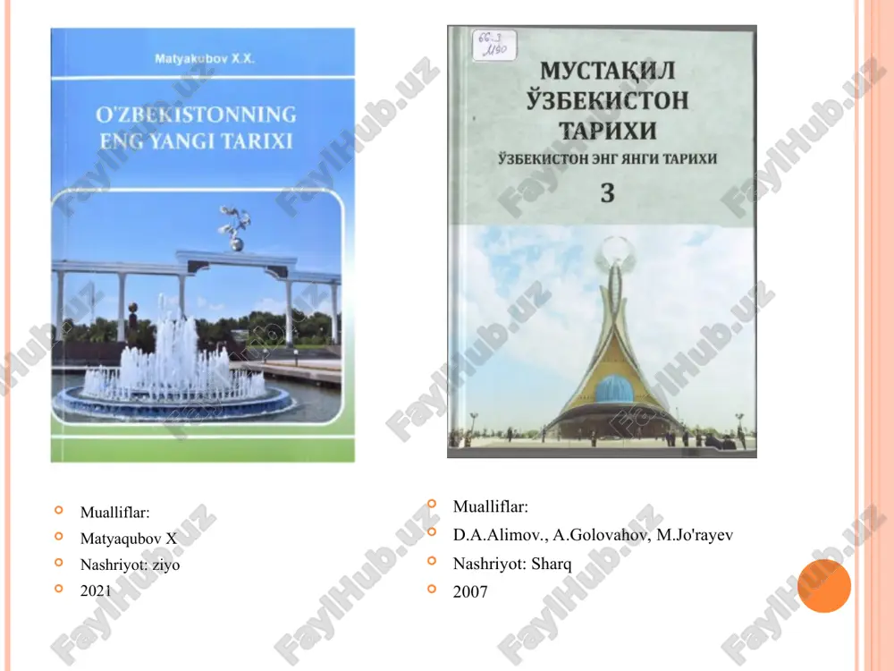 uyuk alloma va adiblarimiz, aziz-avliyolarimizning bebaho merosi, yengilmas sarkarda va arboblarimizning jasoratini yoshlar ongiga singdirish, ularda milliy g’urur va iftixor tuyg’ularini kuchaytirishga alohida e’tibor qaratishimiz kerak” (qarang: mirziyoyev sh.m. niyati ulug’ xalqning ishi ham ulug’, hayoti yorug’ va kelajagi farovon bо’ladi. asarlar 3- jild. -t.: “о’zbekiston”. 2020. 24-25 b.) e’tiboringiz uchun rahmat!