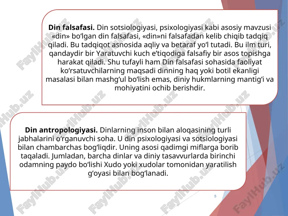 dinshunoslik fanining maqsad va vazifalari - Page 5