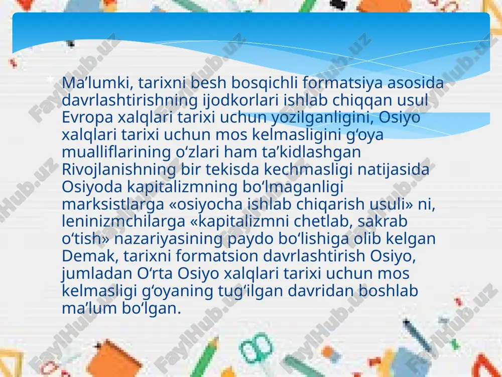 o'zbekiston tarixini davrlashtirishda sivilizatsion qarashlar - Page 5